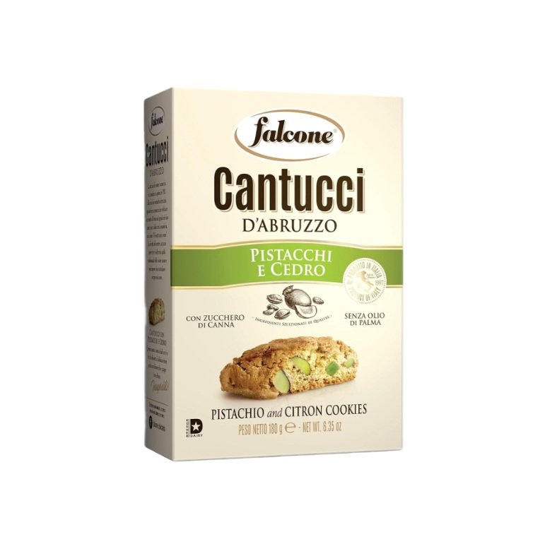 Falcone Cantucci D'Abruzzo-kiks med pistacienødder og citron