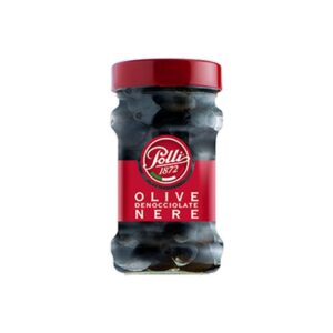 Sorte oliven uden sten og uden væske, Polli, 130 g