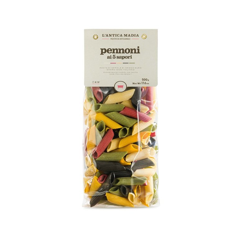 Pennoni ai 5 sapori – farvede pastaer